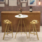 Glam Style Gold Iron Bar Table Round Top Marble Indoor Bistro Table - 23.6"W x 41.3"H Clearhalo 'Bar Furniture' 'Bar Tables' 'bar_tables' 'furn' 'furn_bar_tables' 'Furniture' 'furniture_bar_tables' 'Kitchen & Dining Furniture' 'kitchen&dining_furn' 'kitchen' 4296390