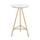 Glam Style Gold Iron Bar Table Round Top Marble Indoor Bistro Table - 23.6"W x 41.3"H White Without Chairs Clearhalo 'Bar Furniture' 'Bar Tables' 'bar_tables' 'furn' 'furn_bar_tables' 'Furniture' 'furniture_bar_tables' 'Kitchen & Dining Furniture' 'kitchen&dining_furn' 'kitchen' 4296391