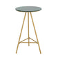 Glam Style Gold Iron Bar Table Round Top Marble Indoor Bistro Table - 23.6"W x 41.3"H Green Without Chairs Clearhalo 'Bar Furniture' 'Bar Tables' 'bar_tables' 'furn' 'furn_bar_tables' 'Furniture' 'furniture_bar_tables' 'Kitchen & Dining Furniture' 'kitchen&dining_furn' 'kitchen' 4296392