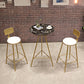 Glam Style Gold Iron Bar Table Round Top Marble Indoor Bistro Table - 23.6"W x 41.3"H Clearhalo 'Bar Furniture' 'Bar Tables' 'bar_tables' 'furn' 'furn_bar_tables' 'Furniture' 'furniture_bar_tables' 'Kitchen & Dining Furniture' 'kitchen&dining_furn' 'kitchen' 4296395