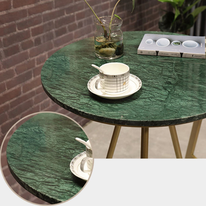 Glam Style Gold Iron Bar Table Round Top Marble Indoor Bistro Table - 23.6"W x 41.3"H Clearhalo 'Bar Furniture' 'Bar Tables' 'bar_tables' 'furn' 'furn_bar_tables' 'Furniture' 'furniture_bar_tables' 'Kitchen & Dining Furniture' 'kitchen&dining_furn' 'kitchen' 4296399