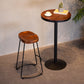 Industrial Black Iron Bar Table 21.6"W Round Top Brown Wood Bistro Table for Cafe 21.7"L x 21.7"W x 41.3"H Without Chairs Clearhalo 'Bar Furniture' 'Bar Tables' 'bar_tables' 'furn' 'furn_bar_tables' 'Furniture' 'furniture_bar_tables' 'Kitchen & Dining Furniture' 'kitchen&dining_furn' 'kitchen' 4296404