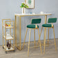 Industrial Style 41.3"H Bar Table Faux Marble White Top Specialty Bistro Table 70.9"L x 15.7"W x 41.3"H Gold Without Chairs Clearhalo 'Bar Furniture' 'Bar Tables' 'bar_tables' 'furn' 'furn_bar_tables' 'Furniture' 'furniture_bar_tables' 'Kitchen & Dining Furniture' 'kitchen&dining_furn' 'kitchen' 4296415