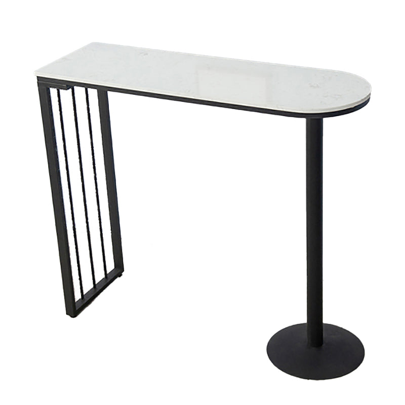 Industrial Style 41.3"H Bar Table Faux Marble White Top Specialty Bistro Table Clearhalo 'Bar Furniture' 'Bar Tables' 'bar_tables' 'furn' 'furn_bar_tables' 'Furniture' 'furniture_bar_tables' 'Kitchen & Dining Furniture' 'kitchen&dining_furn' 'kitchen' 4296421