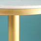 Industrial Style 41.3"H Bar Table Faux Marble White Top Specialty Bistro Table Clearhalo 'Bar Furniture' 'Bar Tables' 'bar_tables' 'furn' 'furn_bar_tables' 'Furniture' 'furniture_bar_tables' 'Kitchen & Dining Furniture' 'kitchen&dining_furn' 'kitchen' 4296424