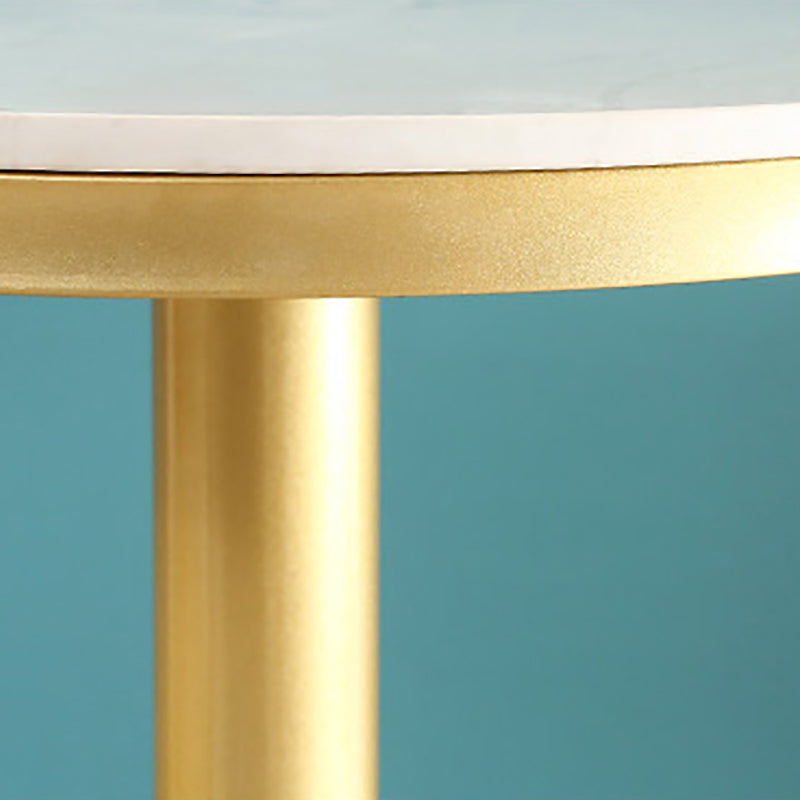 Industrial Style 41.3"H Bar Table Faux Marble White Top Specialty Bistro Table Clearhalo 'Bar Furniture' 'Bar Tables' 'bar_tables' 'furn' 'furn_bar_tables' 'Furniture' 'furniture_bar_tables' 'Kitchen & Dining Furniture' 'kitchen&dining_furn' 'kitchen' 4296424