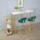 Industrial Style 41.3"H Bar Table Faux Marble White Top Specialty Bistro Table Clearhalo 'Bar Furniture' 'Bar Tables' 'bar_tables' 'furn' 'furn_bar_tables' 'Furniture' 'furniture_bar_tables' 'Kitchen & Dining Furniture' 'kitchen&dining_furn' 'kitchen' 4296425
