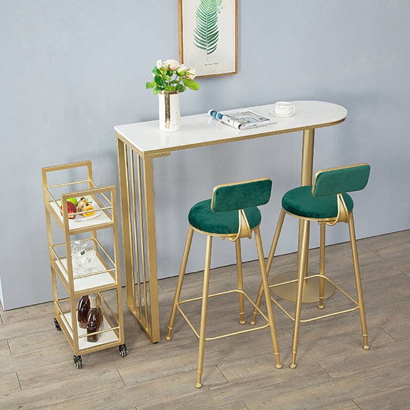 Industrial Style 41.3"H Bar Table Faux Marble White Top Specialty Bistro Table Clearhalo 'Bar Furniture' 'Bar Tables' 'bar_tables' 'furn' 'furn_bar_tables' 'Furniture' 'furniture_bar_tables' 'Kitchen & Dining Furniture' 'kitchen&dining_furn' 'kitchen' 4296425