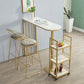 Industrial Style 41.3"H Bar Table Faux Marble White Top Specialty Bistro Table Clearhalo 'Bar Furniture' 'Bar Tables' 'bar_tables' 'furn' 'furn_bar_tables' 'Furniture' 'furniture_bar_tables' 'Kitchen & Dining Furniture' 'kitchen&dining_furn' 'kitchen' 4296427