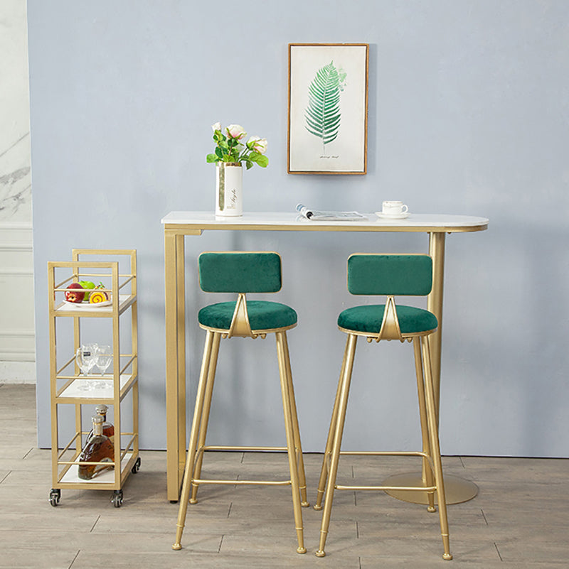 Industrial Style 41.3"H Bar Table Faux Marble White Top Specialty Bistro Table Clearhalo 'Bar Furniture' 'Bar Tables' 'bar_tables' 'furn' 'furn_bar_tables' 'Furniture' 'furniture_bar_tables' 'Kitchen & Dining Furniture' 'kitchen&dining_furn' 'kitchen' 4296428