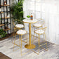 Glam Gold Iron Bar Table 21.6"W Round Top Marble Bistro Table for Breakroom Clearhalo 'Bar Furniture' 'Bar Tables' 'bar_tables' 'furn' 'furn_bar_tables' 'Furniture' 'furniture_bar_tables' 'Kitchen & Dining Furniture' 'kitchen&dining_furn' 'kitchen' 4296436