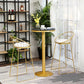 Glam Gold Iron Bar Table 21.6"W Round Top Marble Bistro Table for Breakroom Clearhalo 'Bar Furniture' 'Bar Tables' 'bar_tables' 'furn' 'furn_bar_tables' 'Furniture' 'furniture_bar_tables' 'Kitchen & Dining Furniture' 'kitchen&dining_furn' 'kitchen' 4296443