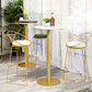 Glam Gold Iron Bar Table 21.6"W Round Top Marble Bistro Table for Breakroom Clearhalo 'Bar Furniture' 'Bar Tables' 'bar_tables' 'furn' 'furn_bar_tables' 'Furniture' 'furniture_bar_tables' 'Kitchen & Dining Furniture' 'kitchen&dining_furn' 'kitchen' 4296446