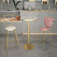 Glam Gold Metal Bar Table 21.6"W Top Marble Bistro Table for Breakroom Round Without Chairs Clearhalo 'Bar Furniture' 'Bar Tables' 'bar_tables' 'furn' 'furn_bar_tables' 'Furniture' 'furniture_bar_tables' 'Kitchen & Dining Furniture' 'kitchen&dining_furn' 'kitchen' 4296451