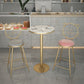 Glam Gold Metal Bar Table 21.6"W Top Marble Bistro Table for Breakroom Clearhalo 'Bar Furniture' 'Bar Tables' 'bar_tables' 'furn' 'furn_bar_tables' 'Furniture' 'furniture_bar_tables' 'Kitchen & Dining Furniture' 'kitchen&dining_furn' 'kitchen' 4296459