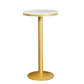 Glam Gold Metal Bar Table 21.6"W Round Top Marble Bistro Table for Breakroom Clearhalo 'Bar Furniture' 'Bar Tables' 'bar_tables' 'furn' 'furn_bar_tables' 'Furniture' 'furniture_bar_tables' 'Kitchen & Dining Furniture' 'kitchen&dining_furn' 'kitchen' 4296467