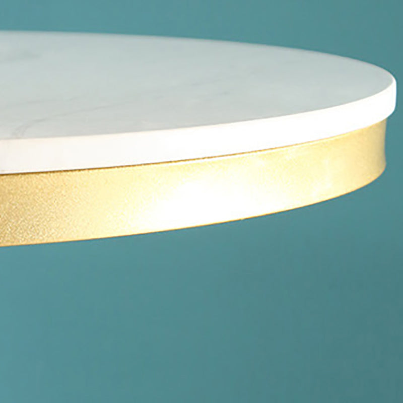 Glam Gold Metal Bar Table 21.6"W Round Top Marble Bistro Table for Breakroom Clearhalo 'Bar Furniture' 'Bar Tables' 'bar_tables' 'furn' 'furn_bar_tables' 'Furniture' 'furniture_bar_tables' 'Kitchen & Dining Furniture' 'kitchen&dining_furn' 'kitchen' 4296468