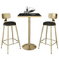 Glam Style Gold Metal Bar Table 21.6"W Top Marble Indoor Bistro Table Clearhalo 'Bar Furniture' 'Bar Tables' 'bar_tables' 'furn' 'furn_bar_tables' 'Furniture' 'furniture_bar_tables' 'Kitchen & Dining Furniture' 'kitchen&dining_furn' 'kitchen' 4296484