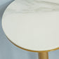Glam Style Gold Metal Bar Table 21.6"W Top Marble Indoor Bistro Table Clearhalo 'Bar Furniture' 'Bar Tables' 'bar_tables' 'furn' 'furn_bar_tables' 'Furniture' 'furniture_bar_tables' 'Kitchen & Dining Furniture' 'kitchen&dining_furn' 'kitchen' 4296487