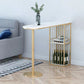 Glam Style 41.3"H Bar Table Marble White Top Specialty Bistro Table in Gold 70.9"L x 15.7"W x 41.3"H Without Chairs Clearhalo 'Bar Furniture' 'Bar Tables' 'bar_tables' 'furn' 'furn_bar_tables' 'Furniture' 'furniture_bar_tables' 'Kitchen & Dining Furniture' 'kitchen&dining_furn' 'kitchen' 4296492