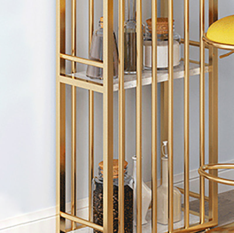 Glam Style 41.3"H Bar Table Marble White Top Specialty Bistro Table in Gold Clearhalo 'Bar Furniture' 'Bar Tables' 'bar_tables' 'furn' 'furn_bar_tables' 'Furniture' 'furniture_bar_tables' 'Kitchen & Dining Furniture' 'kitchen&dining_furn' 'kitchen' 4296498