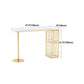 Glam Style 41.3"H Bar Table Marble White Top Specialty Bistro Table in Gold Clearhalo 'Bar Furniture' 'Bar Tables' 'bar_tables' 'furn' 'furn_bar_tables' 'Furniture' 'furniture_bar_tables' 'Kitchen & Dining Furniture' 'kitchen&dining_furn' 'kitchen' 4296501