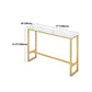 Glam Style Gold 41.3"H Bar Table Marble White Rectangle Top Bistro Table for Living Room Clearhalo 'Bar Furniture' 'Bar Tables' 'bar_tables' 'furn' 'furn_bar_tables' 'Furniture' 'furniture_bar_tables' 'Kitchen & Dining Furniture' 'kitchen&dining_furn' 'kitchen' 4296520