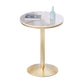 Glam Style Gold Metal Bar Table Round Indoor 41.3"H Pedestal Bistro Table Faux Marble Without Chairs Clearhalo 'Bar Furniture' 'Bar Tables' 'bar_tables' 'furn' 'furn_bar_tables' 'Furniture' 'furniture_bar_tables' 'Kitchen & Dining Furniture' 'kitchen&dining_furn' 'kitchen' 4296523