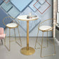 Glam Style Gold Metal Bar Table Round Indoor 41.3"H Pedestal Bistro Table 23.6"L x 23.6"W x 41.3"H Without Chairs Clearhalo 'Bar Furniture' 'Bar Tables' 'bar_tables' 'furn' 'furn_bar_tables' 'Furniture' 'furniture_bar_tables' 'Kitchen & Dining Furniture' 'kitchen&dining_furn' 'kitchen' 4296526