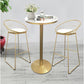 Glam Style Gold Metal Bar Table Round Indoor 41.3"H Pedestal Bistro Table Clearhalo 'Bar Furniture' 'Bar Tables' 'bar_tables' 'furn' 'furn_bar_tables' 'Furniture' 'furniture_bar_tables' 'Kitchen & Dining Furniture' 'kitchen&dining_furn' 'kitchen' 4296532
