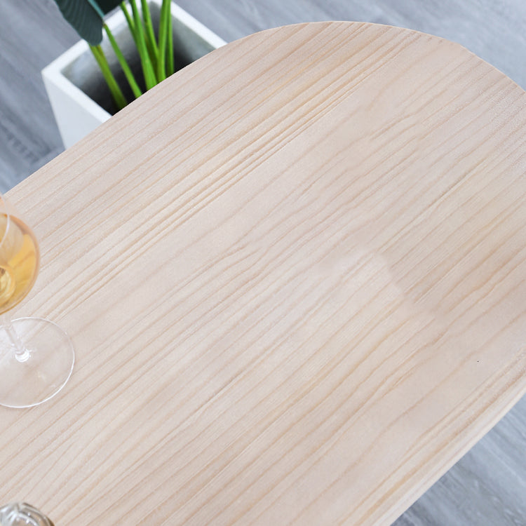 Modern Trestle Wood Bar Wine Table Wine Rack Bar Height Cocktail Table in Natural Clearhalo 'Bar Furniture' 'Bar Tables' 'bar_tables' 'furn' 'furn_bar_tables' 'Furniture' 'furniture_bar_tables' 'Kitchen & Dining Furniture' 'kitchen&dining_furn' 'kitchen' 4296540