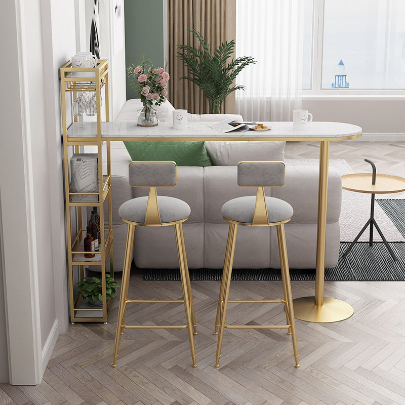 Contemporary Marble Counter Wine Table Double Pedestal Bistro Bar Height Cocktail Table 78.7"L x 15.7"W x 41.3"H Gold Without Chairs Clearhalo 'Bar Furniture' 'Bar Tables' 'bar_tables' 'furn' 'furn_bar_tables' 'Furniture' 'furniture_bar_tables' 'Kitchen & Dining Furniture' 'kitchen&dining_furn' 'kitchen' 4296592