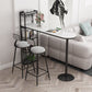 Contemporary Marble Counter Wine Table Double Pedestal Bistro Bar Height Cocktail Table 78.7"L x 15.7"W x 41.3"H Black Without Chairs Clearhalo 'Bar Furniture' 'Bar Tables' 'bar_tables' 'furn' 'furn_bar_tables' 'Furniture' 'furniture_bar_tables' 'Kitchen & Dining Furniture' 'kitchen&dining_furn' 'kitchen' 4296596