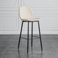 Modern Armless Backrest Counter Stool Iron Bedroom Bar Stool with Leather Cushion Off-White 1 Piece Clearhalo 'Bar Furniture' 'Bar Stools' 'bar_stools' 'furn' 'furn_bar_stools' 'furniture_bar_stools' 'Kitchen & Dining Furniture' 'kitchen&dining_furn' 'kitchen' 'kitchen_furn' Furniture' 4296607