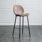 Modern Armless Backrest Counter Stool Iron Bedroom Bar Stool with Leather Cushion Dark Brown 1 Piece Clearhalo 'Bar Furniture' 'Bar Stools' 'bar_stools' 'furn' 'furn_bar_stools' 'furniture_bar_stools' 'Kitchen & Dining Furniture' 'kitchen&dining_furn' 'kitchen' 'kitchen_furn' Furniture' 4296613
