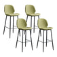 Modern Armless Backrest Counter Stool Iron Bedroom Bar Stool with Leather Cushion Light Green 4 Piece Set Clearhalo 'Bar Furniture' 'Bar Stools' 'bar_stools' 'furn' 'furn_bar_stools' 'furniture_bar_stools' 'Kitchen & Dining Furniture' 'kitchen&dining_furn' 'kitchen' 'kitchen_furn' Furniture' 4296634
