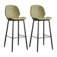 Modern Armless Backrest Counter Stool Iron Bedroom Bar Stool with Leather Cushion Green 2 Piece Set Clearhalo 'Bar Furniture' 'Bar Stools' 'bar_stools' 'furn' 'furn_bar_stools' 'furniture_bar_stools' 'Kitchen & Dining Furniture' 'kitchen&dining_furn' 'kitchen' 'kitchen_furn' Furniture' 4296639