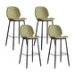 Modern Armless Backrest Counter Stool Iron Bedroom Bar Stool with Leather Cushion Green 4 Piece Set Clearhalo 'Bar Furniture' 'Bar Stools' 'bar_stools' 'furn' 'furn_bar_stools' 'furniture_bar_stools' 'Kitchen & Dining Furniture' 'kitchen&dining_furn' 'kitchen' 'kitchen_furn' Furniture' 4296640