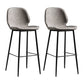Modern Armless Backrest Counter Stool Iron Bedroom Bar Stool with Leather Cushion Grey 2 Piece Set Clearhalo 'Bar Furniture' 'Bar Stools' 'bar_stools' 'furn' 'furn_bar_stools' 'furniture_bar_stools' 'Kitchen & Dining Furniture' 'kitchen&dining_furn' 'kitchen' 'kitchen_furn' Furniture' 4296645