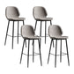 Modern Armless Backrest Counter Stool Iron Bedroom Bar Stool with Leather Cushion Grey 4 Piece Set Clearhalo 'Bar Furniture' 'Bar Stools' 'bar_stools' 'furn' 'furn_bar_stools' 'furniture_bar_stools' 'Kitchen & Dining Furniture' 'kitchen&dining_furn' 'kitchen' 'kitchen_furn' Furniture' 4296646