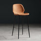 Modern Armless Backrest Counter Stool Iron Bedroom Bar Stool with Leather Cushion Orange 1 Piece Clearhalo 'Bar Furniture' 'Bar Stools' 'bar_stools' 'furn' 'furn_bar_stools' 'furniture_bar_stools' 'Kitchen & Dining Furniture' 'kitchen&dining_furn' 'kitchen' 'kitchen_furn' Furniture' 4296647