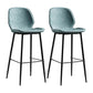 Modern Armless Backrest Counter Stool Iron Bedroom Bar Stool with Leather Cushion Light Blue 2 Piece Set Clearhalo 'Bar Furniture' 'Bar Stools' 'bar_stools' 'furn' 'furn_bar_stools' 'furniture_bar_stools' 'Kitchen & Dining Furniture' 'kitchen&dining_furn' 'kitchen' 'kitchen_furn' Furniture' 4296651