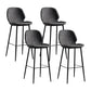 Modern Armless Backrest Counter Stool Iron Bedroom Bar Stool with Leather Cushion White-Gray 4 Piece Set Clearhalo 'Bar Furniture' 'Bar Stools' 'bar_stools' 'furn' 'furn_bar_stools' 'furniture_bar_stools' 'Kitchen & Dining Furniture' 'kitchen&dining_furn' 'kitchen' 'kitchen_furn' Furniture' 4296655