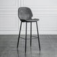 Modern Armless Backrest Counter Stool Iron Bedroom Bar Stool with Leather Cushion Dark Gray 1 Piece Clearhalo 'Bar Furniture' 'Bar Stools' 'bar_stools' 'furn' 'furn_bar_stools' 'furniture_bar_stools' 'Kitchen & Dining Furniture' 'kitchen&dining_furn' 'kitchen' 'kitchen_furn' Furniture' 4296656