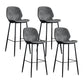 Modern Armless Backrest Counter Stool Iron Bedroom Bar Stool with Leather Cushion Dark Gray 4 Piece Set Clearhalo 'Bar Furniture' 'Bar Stools' 'bar_stools' 'furn' 'furn_bar_stools' 'furniture_bar_stools' 'Kitchen & Dining Furniture' 'kitchen&dining_furn' 'kitchen' 'kitchen_furn' Furniture' 4296658
