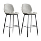 Modern Armless Backrest Counter Stool Iron Bedroom Bar Stool with Leather Cushion Light Gray 2 Piece Set Clearhalo 'Bar Furniture' 'Bar Stools' 'bar_stools' 'furn' 'furn_bar_stools' 'furniture_bar_stools' 'Kitchen & Dining Furniture' 'kitchen&dining_furn' 'kitchen' 'kitchen_furn' Furniture' 4296660