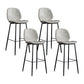 Modern Armless Backrest Counter Stool Iron Bedroom Bar Stool with Leather Cushion Light Gray 4 Piece Set Clearhalo 'Bar Furniture' 'Bar Stools' 'bar_stools' 'furn' 'furn_bar_stools' 'furniture_bar_stools' 'Kitchen & Dining Furniture' 'kitchen&dining_furn' 'kitchen' 'kitchen_furn' Furniture' 4296661