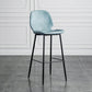 Modern Armless Backrest Counter Stool Iron Bedroom Bar Stool with Leather Cushion Blue 1 Piece Clearhalo 'Bar Furniture' 'Bar Stools' 'bar_stools' 'furn' 'furn_bar_stools' 'furniture_bar_stools' 'Kitchen & Dining Furniture' 'kitchen&dining_furn' 'kitchen' 'kitchen_furn' Furniture' 4296662
