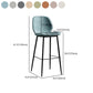 Modern Armless Backrest Counter Stool Iron Bedroom Bar Stool with Leather Cushion Clearhalo 'Bar Furniture' 'Bar Stools' 'bar_stools' 'furn' 'furn_bar_stools' 'furniture_bar_stools' 'Kitchen & Dining Furniture' 'kitchen&dining_furn' 'kitchen' 'kitchen_furn' Furniture' 4296666