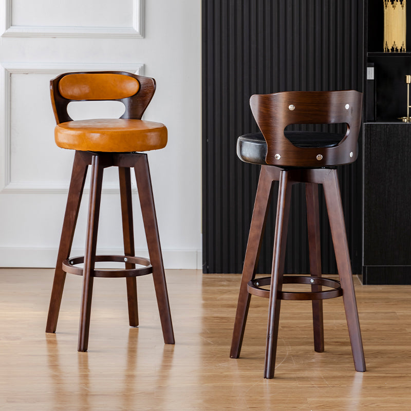 Contemporary Counter Round Bar Stool Armless Wood Bar Stool with Footrest Clearhalo 'Bar Furniture' 'Bar Stools' 'bar_stools' 'furn' 'furn_bar_stools' 'furniture_bar_stools' 'Kitchen & Dining Furniture' 'kitchen&dining_furn' 'kitchen' 'kitchen_furn' Furniture' 4296667